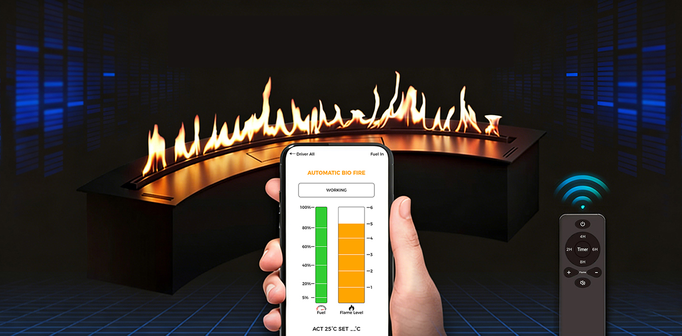 6 Level Flame Adjustable Ethanol Fireplaces