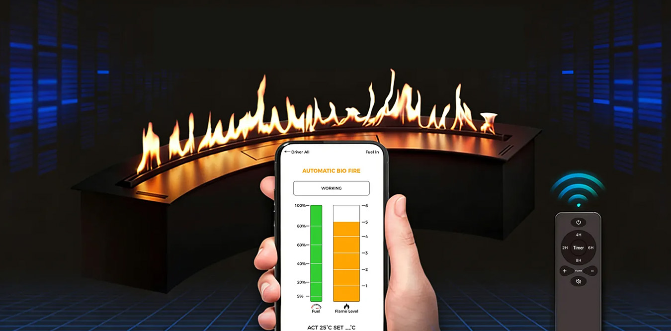 6 Level Flame Adjustable Ethanol Fireplaces